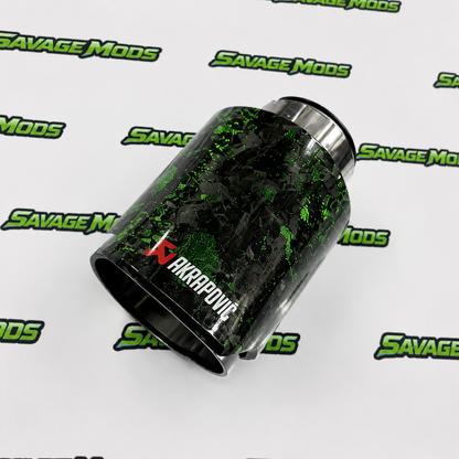 Single Exhaust Tip | Green Forged Carbon