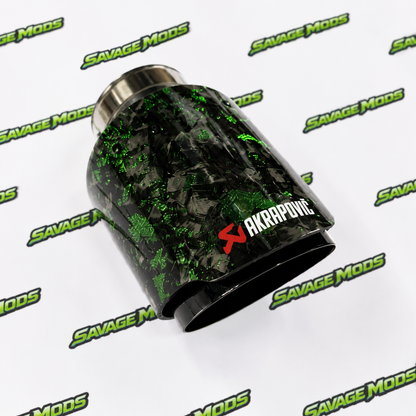 Single Exhaust Tip | Green Forged Carbon