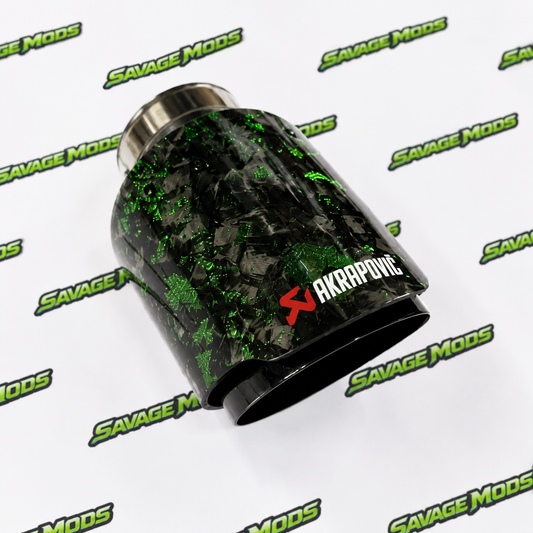Single Exhaust Tip | Green Forged Carbon