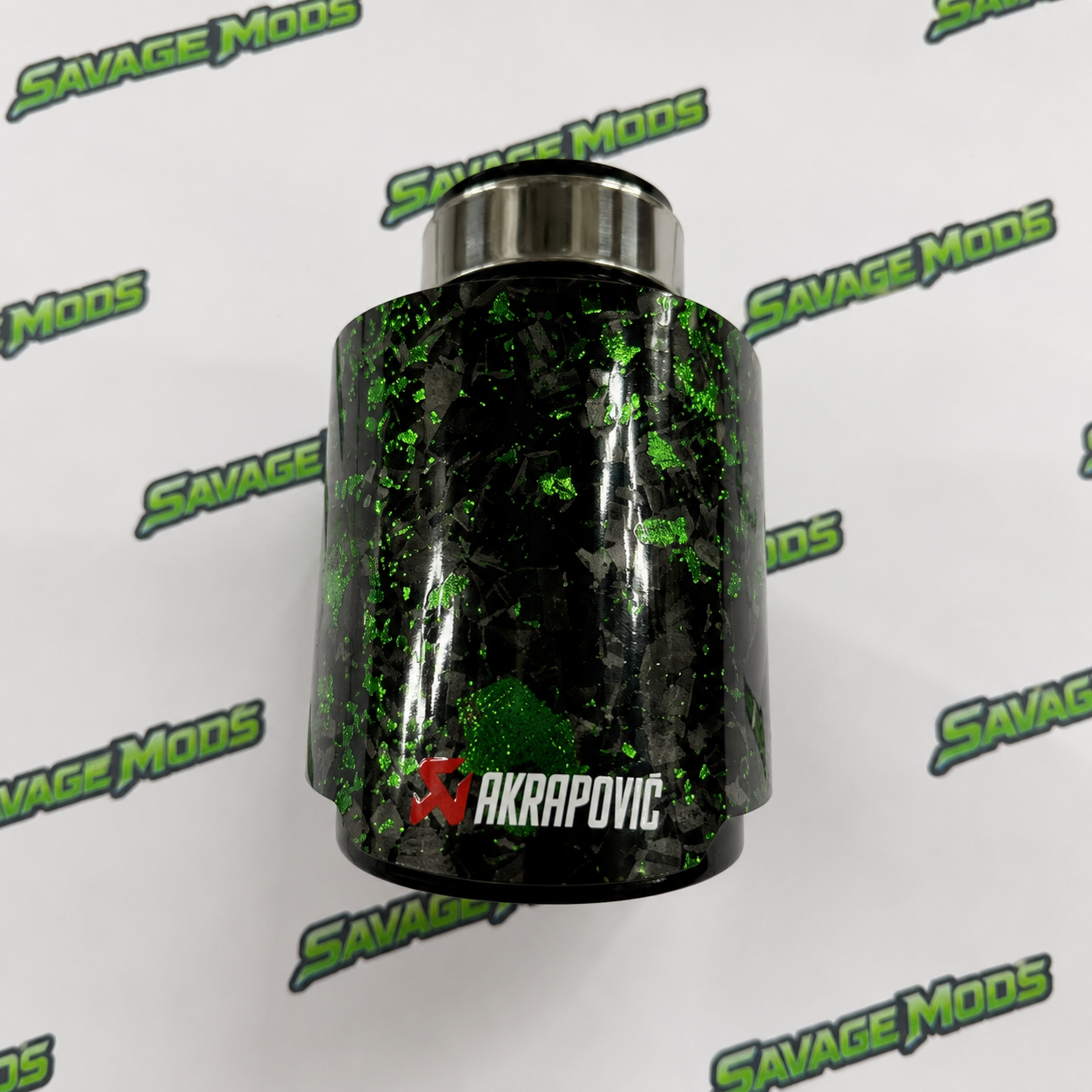 Single Exhaust Tip | Green Forged Carbon