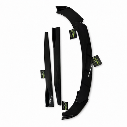 Universal 5-Piece Front Splitters And Side Skirts  Gloss Black  Aftermarket