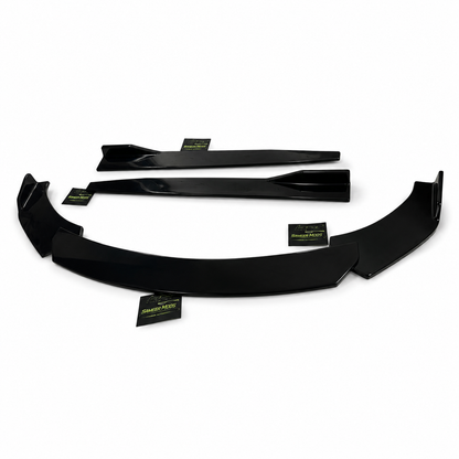 Universal 5-Piece Front Splitters And Side Skirts  Gloss Black  Aftermarket