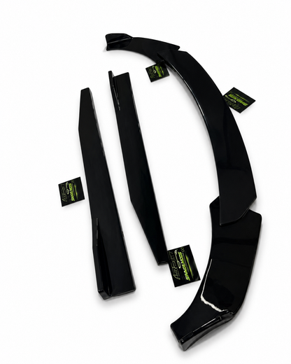 Universal 5-Piece Front Splitters And Side Skirts  Gloss Black  Aftermarket