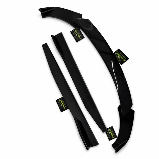 Universal 5-Piece Front Splitters And Side Skirts  Gloss Black  Aftermarket