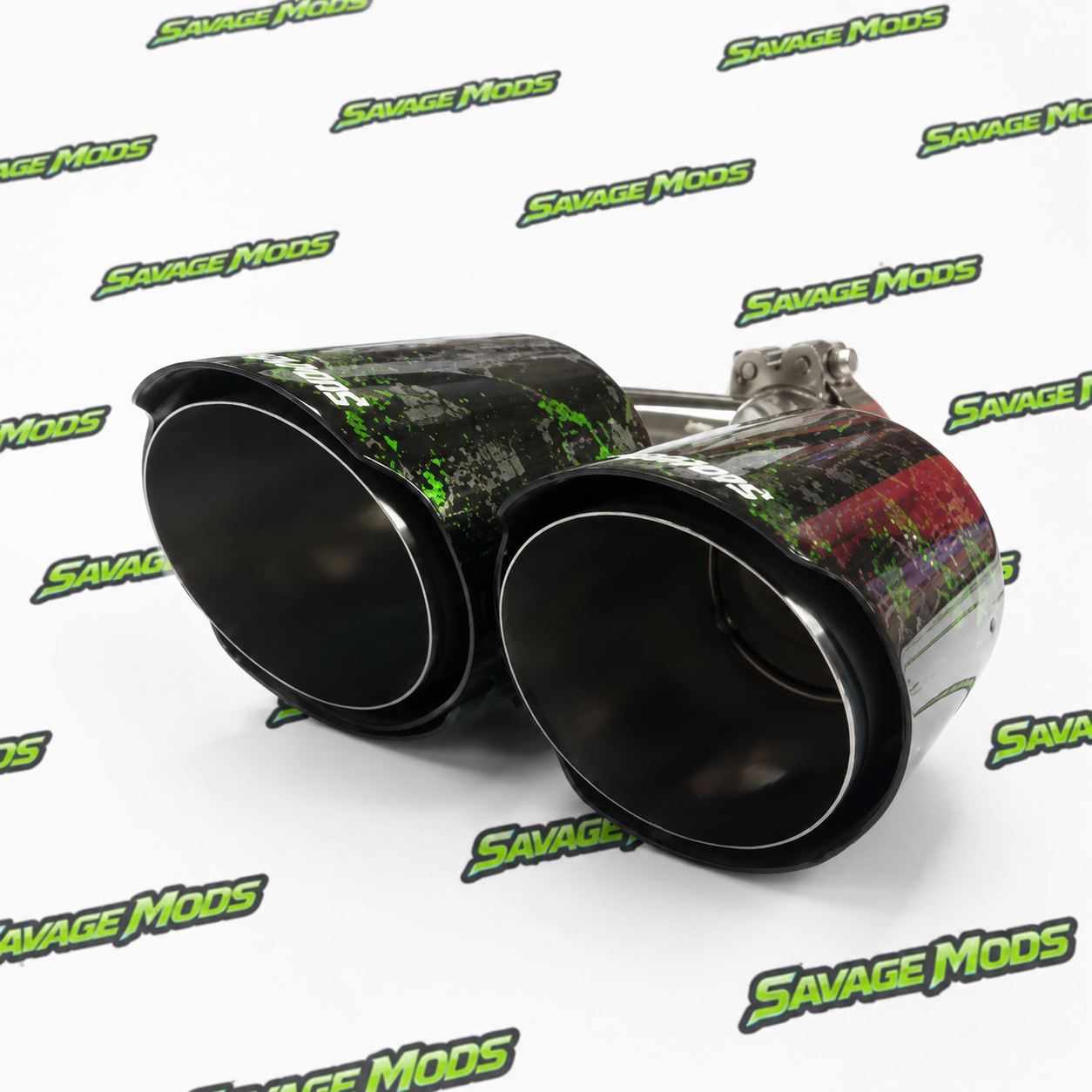 Akrapovic Exhaust Tip | Green Forged Carbon Dual Tip
