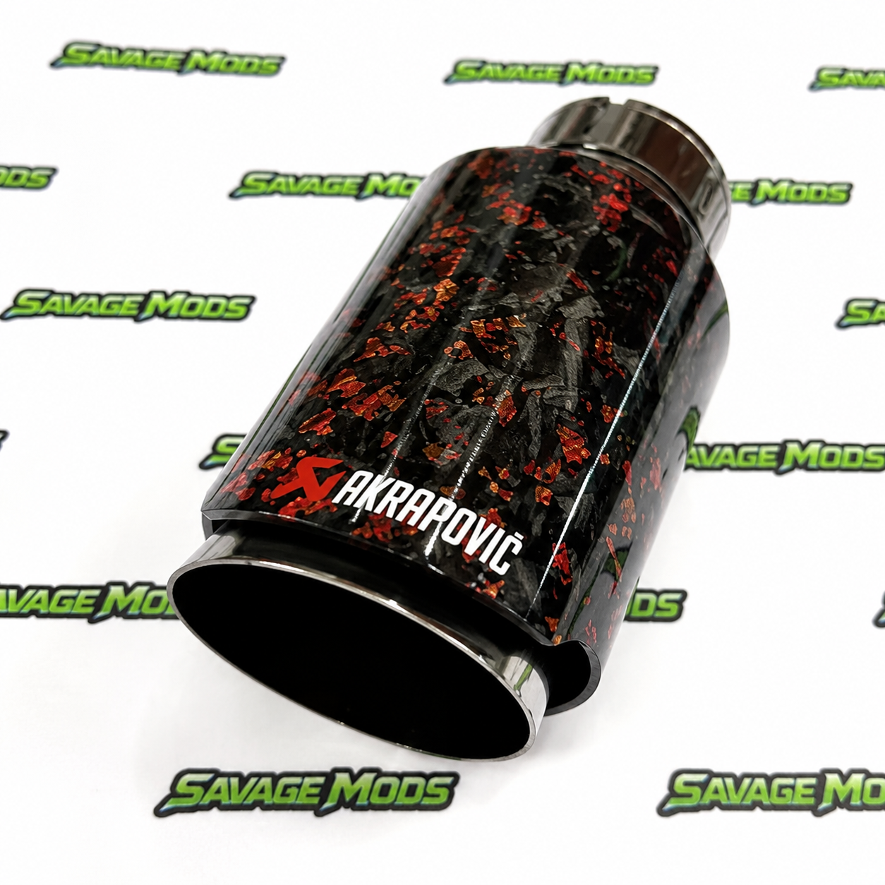 Akrapovic Exhaust Tip | Red Forged Carbon Single Tip