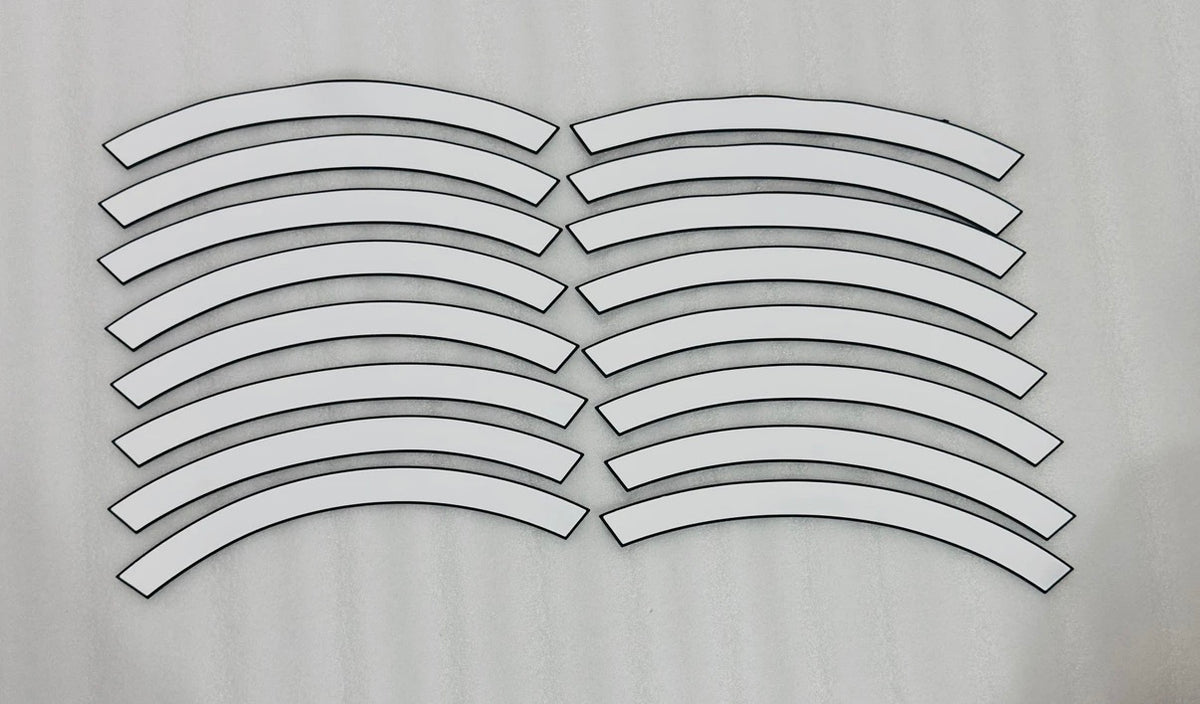 Plain White Strip Tyre Stickers | Universal Fit