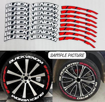 Black Venom Tyre Stickers | Universal Car Styling