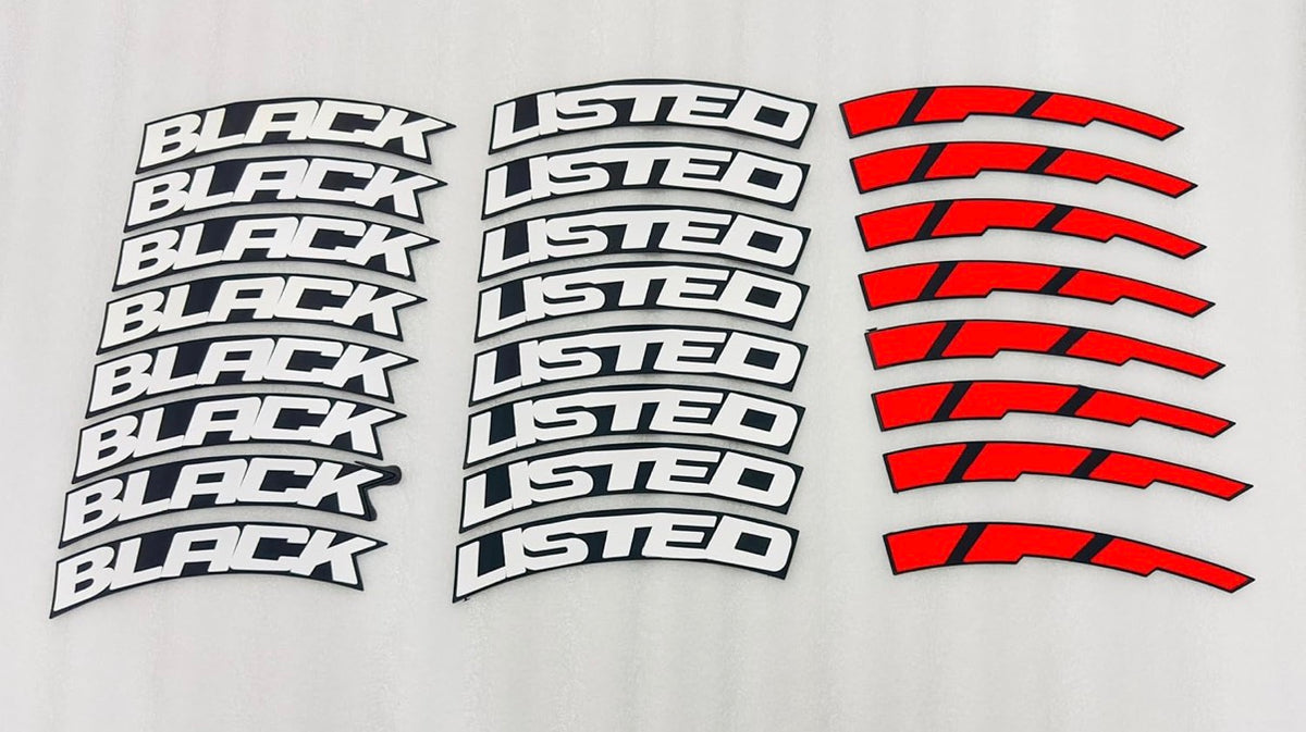 Black Listed Tyre Stickers | Universal Car Styling