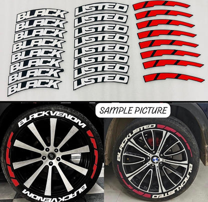 Black Listed Tyre Stickers | Universal Car Styling