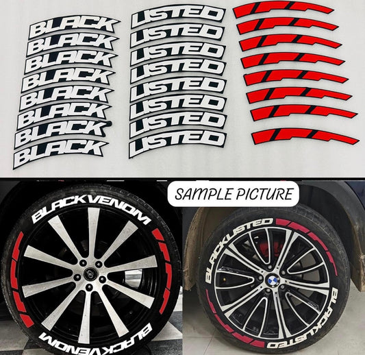 Black Listed Tyre Stickers | Universal Car Styling