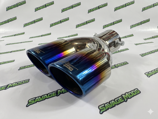 HKS Style Dual Exhaust Tip | Titanium Finish