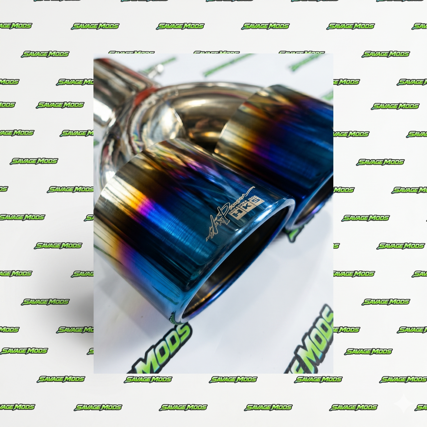 HKS Style Dual Exhaust Tip | Titanium Finish