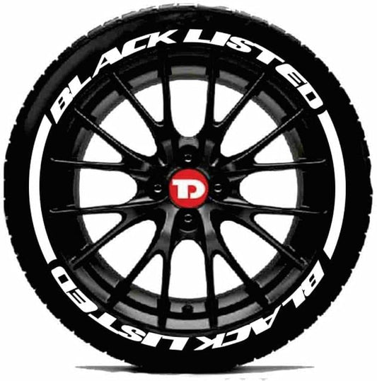 Black Listed Tyre Stickers | Universal Car Styling(All White)